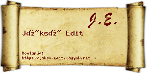 Jáksó Edit névjegykártya